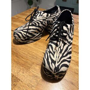 FUNTASMA Mens Zebra Platform 3.5" Block Heel Jazz Shoe Disco Pimp Size XL US14